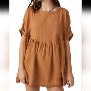 We The Free NWT Cider Moon City Top Warm Caramel Color Size Small